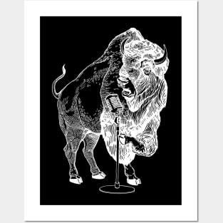 SEEMBO Bison Karaoke Singing Musician Vocalist Sing Fun Band Posters and Art